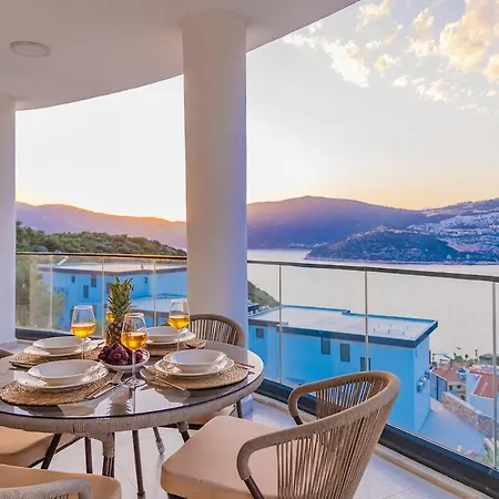 Full Sea View With Pool In Kalkan 3 Apartment